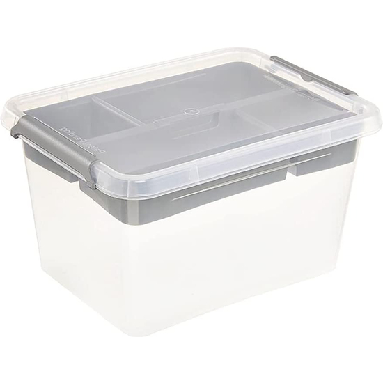 CAJA DE ALMACENAMIENTO/CLIPBOX LARA, 2 LITROS, MODULAR APILABLE, TAPA CON CLIP PARA CERRAR, TRANSPARENTE image 6