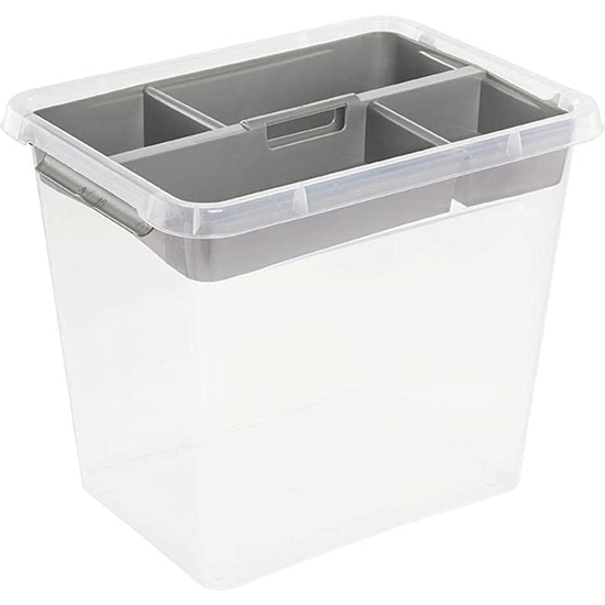 CAJA DE ALMACENAMIENTO / CAJA DE CLIP LARA, 3 LITROS, MODULAR APILABLE, TAPA CON CLIP PARA CERRAR, TRANSPARENTE image 5