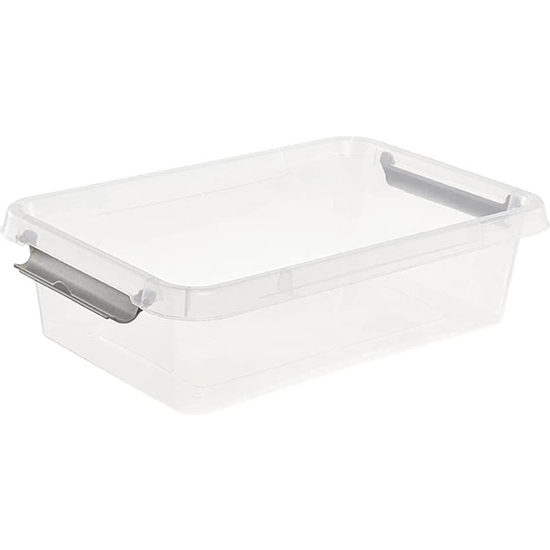 CAJA DE ALMACENAMIENTO / CAJA DE CLIP LARA, 3,1 LITROS, MODULAR APILABLE, TAPA CON CLIP PARA CERRAR, TRANSPARENTE image 1