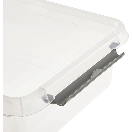 CAJA DE ALMACENAMIENTO / CAJA DE CLIP LARA, 3,1 LITROS, MODULAR APILABLE, TAPA CON CLIP PARA CERRAR, TRANSPARENTE image 4