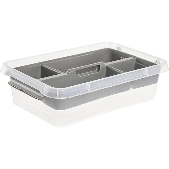 CAJA DE ALMACENAMIENTO / CAJA DE CLIP LARA, 3,1 LITROS, MODULAR APILABLE, TAPA CON CLIP PARA CERRAR, TRANSPARENTE image 5