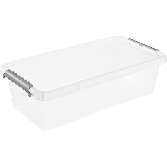 CAJA DE ALMACENAMIENTO / CAJA DE CLIP LARA, 5,75 LITROS, MODULAR APILABLE, TAPA CON CLIP PARA CERRAR, TRANSPARENTE image 0