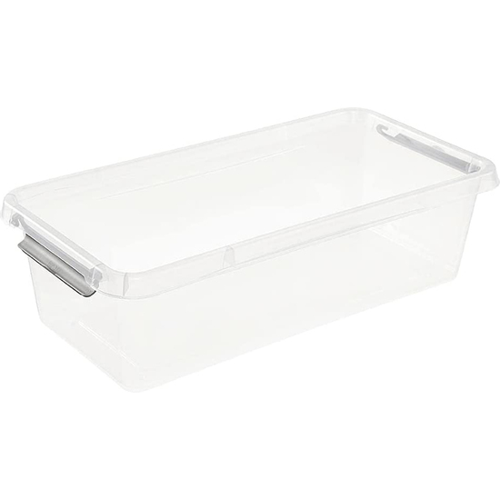 CAJA DE ALMACENAMIENTO / CAJA DE CLIP LARA, 5,75 LITROS, MODULAR APILABLE, TAPA CON CLIP PARA CERRAR, TRANSPARENTE image 1