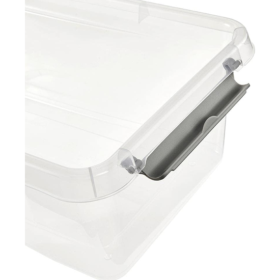 CAJA DE ALMACENAMIENTO / CAJA DE CLIP LARA, 5,75 LITROS, MODULAR APILABLE, TAPA CON CLIP PARA CERRAR, TRANSPARENTE image 4