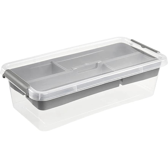 CAJA DE ALMACENAMIENTO / CAJA DE CLIP LARA, 5,75 LITROS, MODULAR APILABLE, TAPA CON CLIP PARA CERRAR, TRANSPARENTE image 6