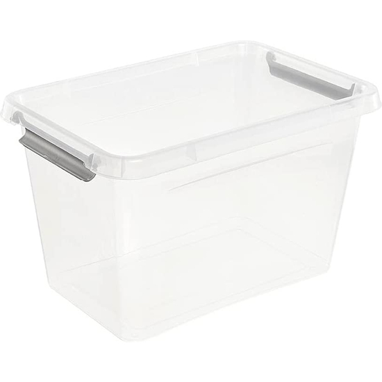 CAJA DE ALMACENAMIENTO / CAJA DE CLIP LARA, 6,5 LITROS, MODULAR APILABLE, TAPA CON CLIP PARA CERRAR, TRANSPARENTE image 1