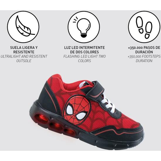 DEPORTIVA SUELA LIGERA EVA CON LUCES SPIDERMAN RED image 3