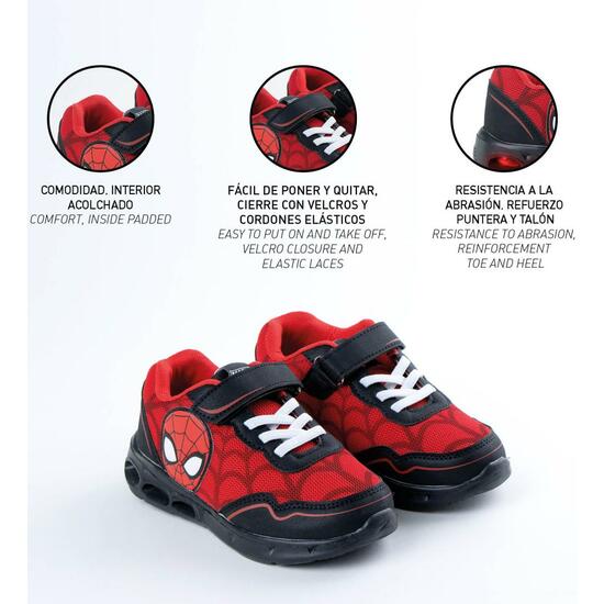 DEPORTIVA SUELA LIGERA EVA CON LUCES SPIDERMAN RED image 4