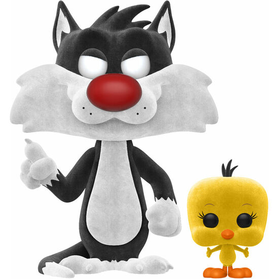 SET FIGURA POP & TEE LOONEY TUNES SYLVESTRE AND TWEETY FLOCKED EXCLUSIVE image 2