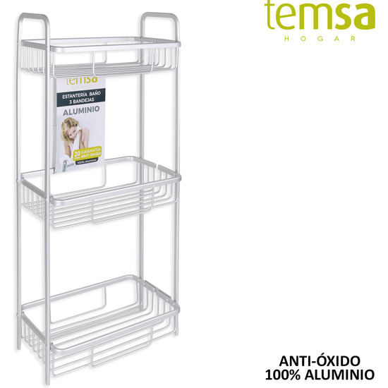 ESTANTERIA BAÑO 3 BANDEJAS ALUMINIO TEMSA image 0