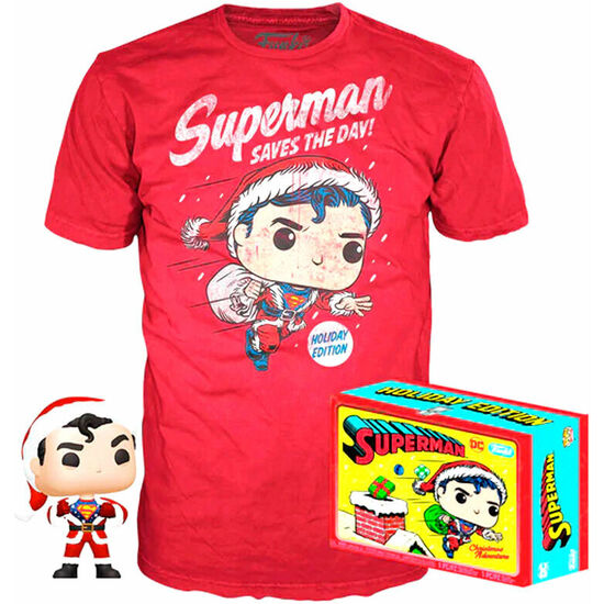SET FIGURA POP & TEE DC COMICS SUPERMAN EXCLUSIVE FLOCKED image 0