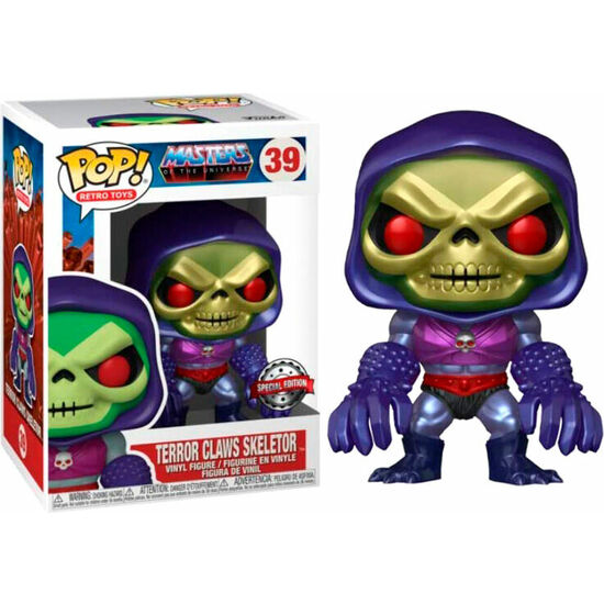 FIGURA POP MASTERS OF THE UNIVERSE SKELETOR WITH TERROR CLAWS METALLIC EXCLUSIVE image 0