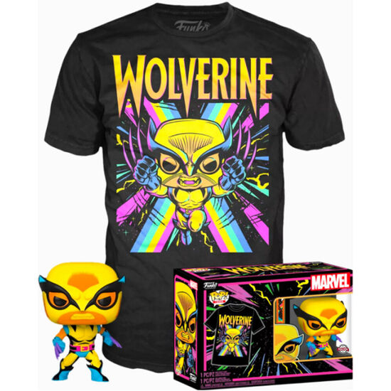 SET FIGURA POP & TEE MARVEL WOLVERINE BLACK LIGHT image 0