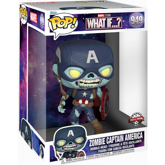 FIGURA POP MARVEL WHAT IF ZOMBIE CAPTAIN AMERICA EXCLUSIVE 25CM image 0