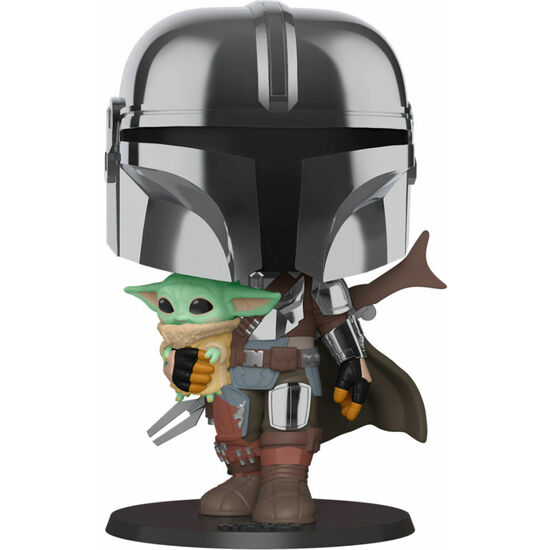 FIGURA POP STAR WARS MANDALORIAN WITH YODA CHILD 25CM image 0