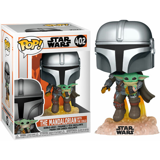 FIGURA POP STAR WARS THE MANDALORIAN MANDO FLYING WITH JET PACK image 0