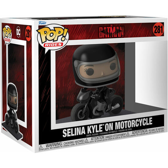 FIGURA POP MOVIES DC COMICS THE BATMAN SELINA KYLE ON MOTORCYCLE image 0