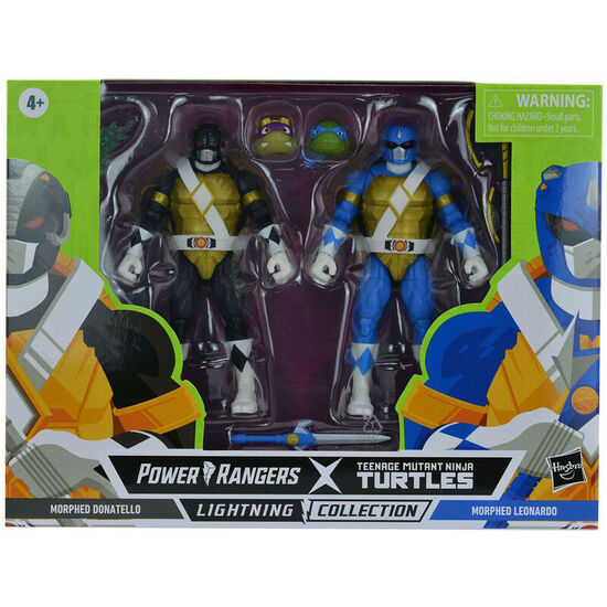 BLISTER FIGURAS DONATELLO + LEONARDO POWER TORTUGAS NINJA RANGERS 15CM image 0