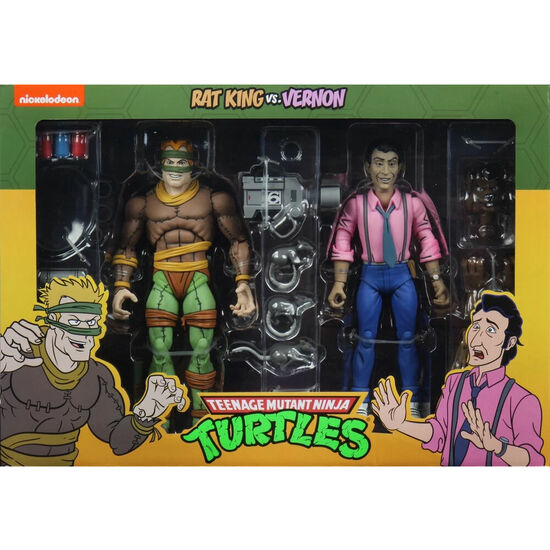 BLISTER 2 FIGURAS RAT KING Y VERNON TORTUGAS NINJA 18CM image 0