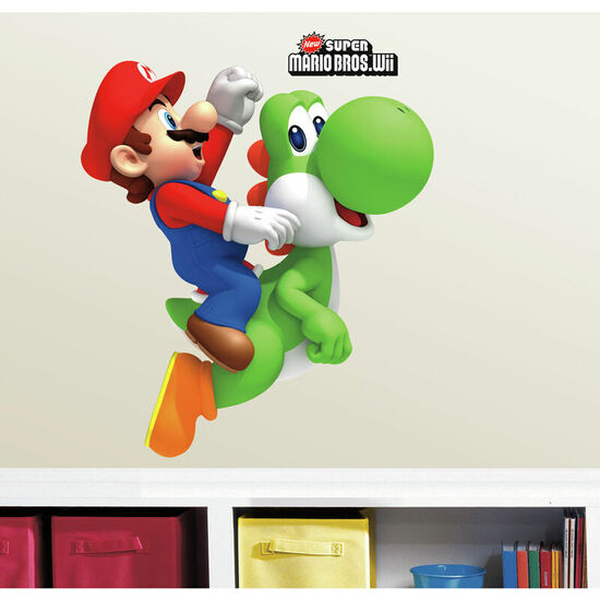 VINILO DECORATIVO YOSHI Y MARIO SUPER MARIO BROS image 1