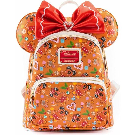 SET MOCHILA + DIADEMA OREJAS MICKEY MINNIE GINGERBREAD DISNEY LOUNGEFLY 26CM image 0