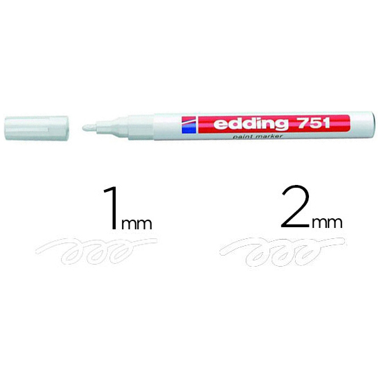 ROTULADOR EDDING 751 1-2MM BLANCO image 0