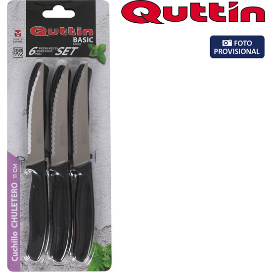 SET 6PZS CUCHILLOS BISTEC SIERRA 11CM BASIC image 0