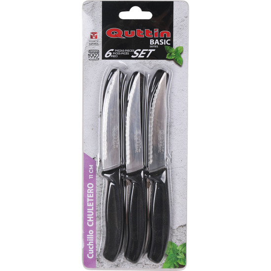 SET 6PZS CUCHILLOS BISTEC SIERRA 11CM BASIC image 1