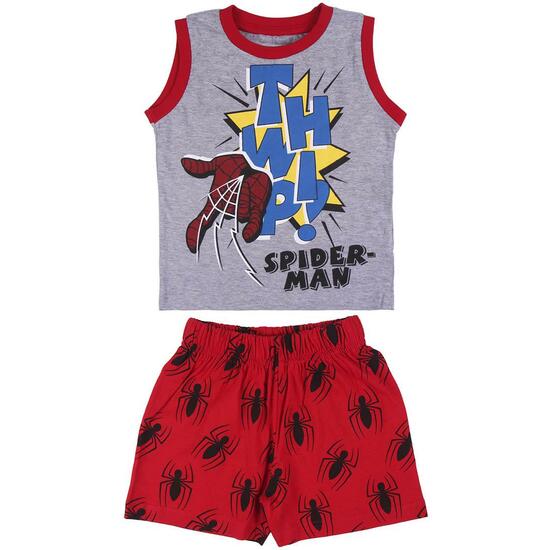 PIJAMA CORTO TIRANTES SINGLE JERSEY SPIDERMAN GRAY image 0