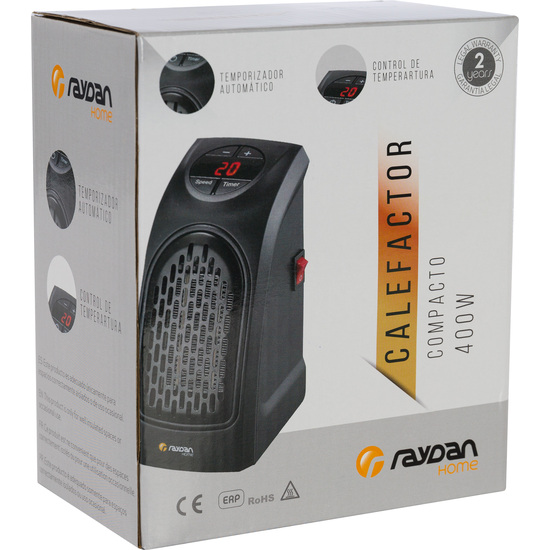 CALEFACTOR COMPACTO NEGRO 400W RAYDAN HOME  image 6