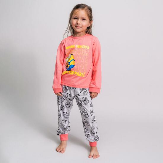 PIJAMA LARGO SINGLE JERSEY MINIONS DARK PINK image 3