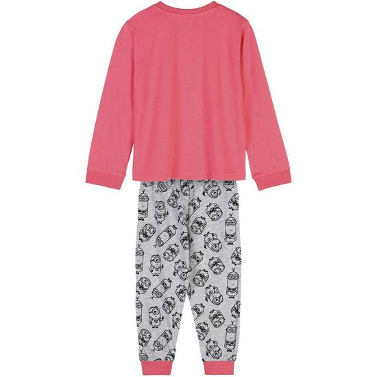 PIJAMA LARGO SINGLE JERSEY MINIONS DARK PINK image 1