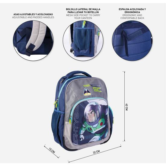 MOCHILA ESCOLAR MEDIANA 42 CM BUZZ LIGHTYEAR BLUE image 4