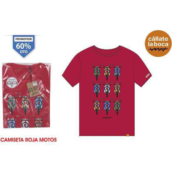 CAMISETA ROJA MOTOS (TALLA L) image 0