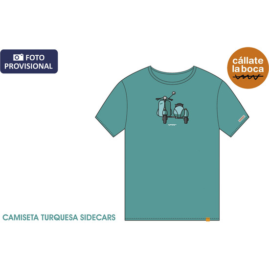 CAMISETA TURQUESA SIDECAR (TALLA L) image 0