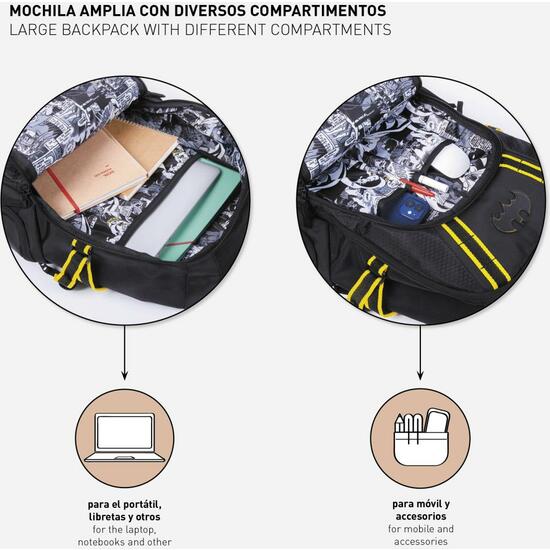 MOCHILA CASUAL TÉCNICA BATMAN BLACK image 2