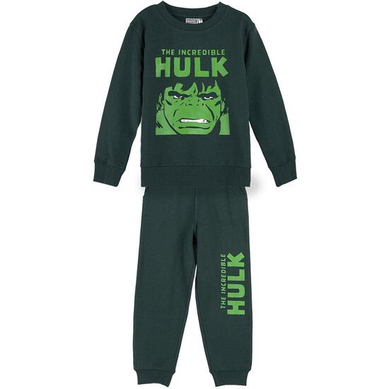 CHANDAL COTTON BRUSHED 2 PIEZAS AVENGERS HULK DARK GREEN image 0