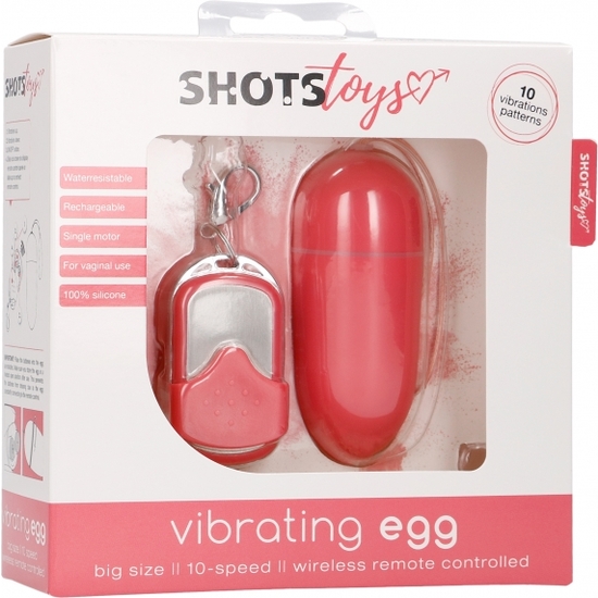 VIBRATING EGG LARGE 10 SPEED REMOTE CONTROLLED PINK image 1