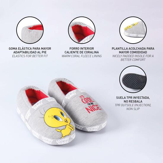 ZAPATILLAS DE CASA FRANCESITA LOONEY TUNES LIGHT GRAY image 4