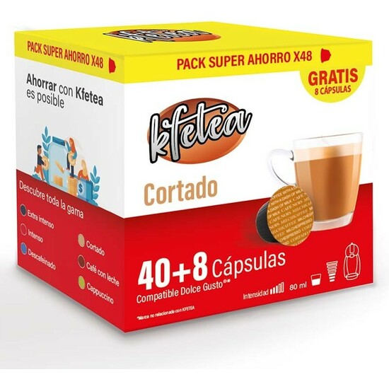 CAFÉ CORTADO DOLCE GUSTO COMPATIBLE MARCA KFETEA 48 CÁPSULAS image 0