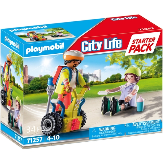 PLAYMOBIL CITY LIFE STARTER PACK RESCATE BALANCE RACER image 0