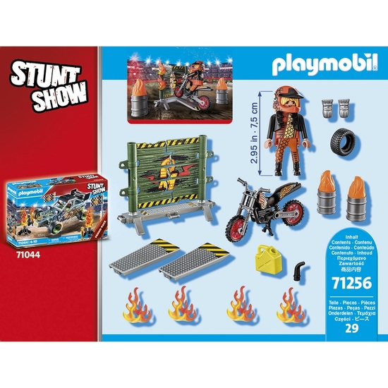 PLAYMOBIL STUNTSHOW STARTER PACK MOTO CON PARED DE FUEGO image 2