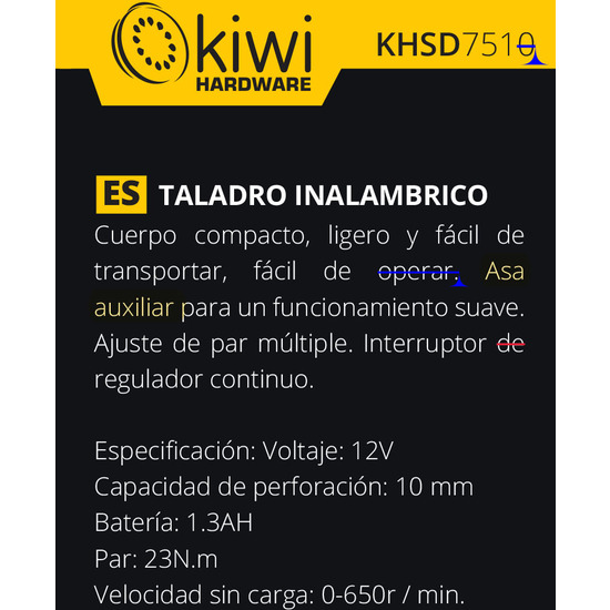 TALADRO INALÁMBRICO 12V13AH 650RPM image 8