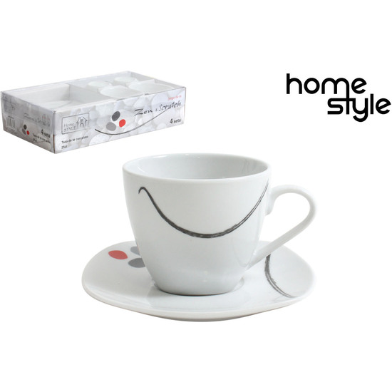 SET 4 TAZAS 250CC C/PLATOS ZENSCRATCH image 0