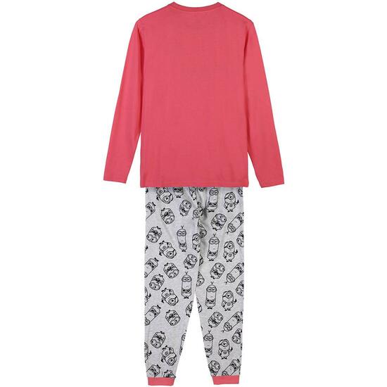 PIJAMA LARGO SINGLE JERSEY MINIONS DARK PINK image 1