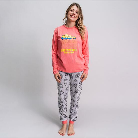 PIJAMA LARGO SINGLE JERSEY MINIONS DARK PINK image 3