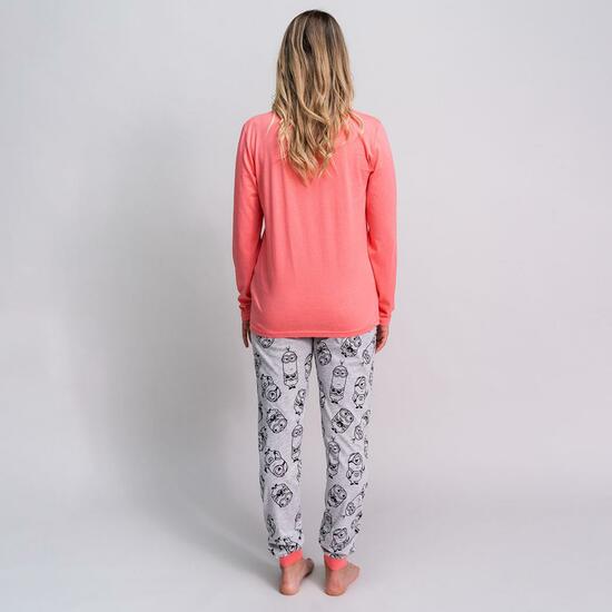 PIJAMA LARGO SINGLE JERSEY MINIONS DARK PINK image 4