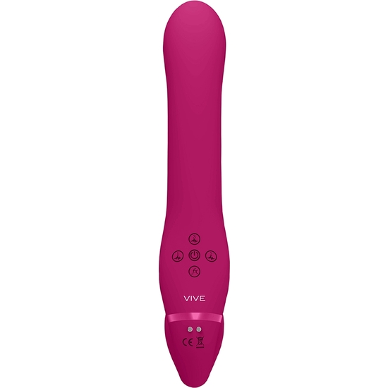 VIVE AI - DUAL VIBRATING & AIR WAVE TICKLER STRAPLESS STRAPON - PINK image 3