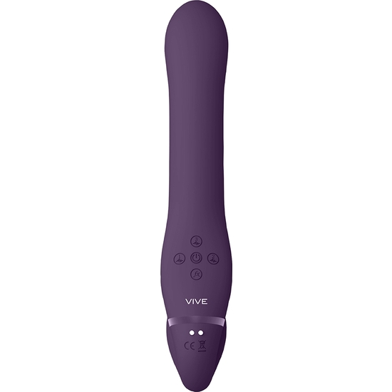 VIVE AI - DUAL VIBRATING & AIR WAVE TICKLER STRAPLESS STRAPON - PURPLE image 3