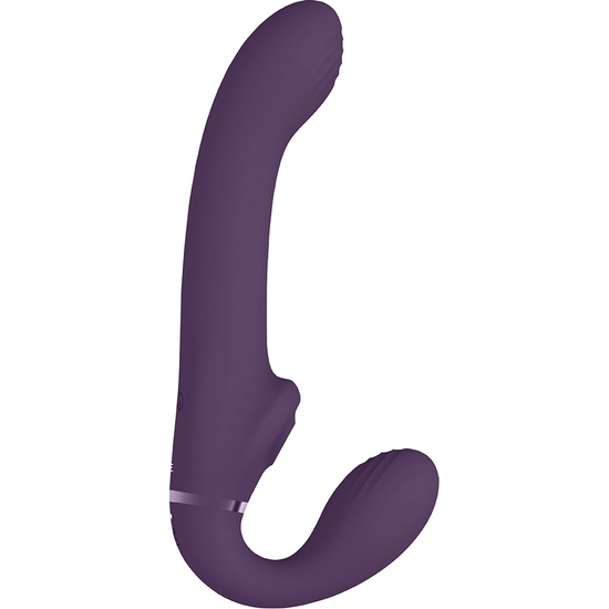 VIVE AI - DUAL VIBRATING & AIR WAVE TICKLER STRAPLESS STRAPON - PURPLE image 4